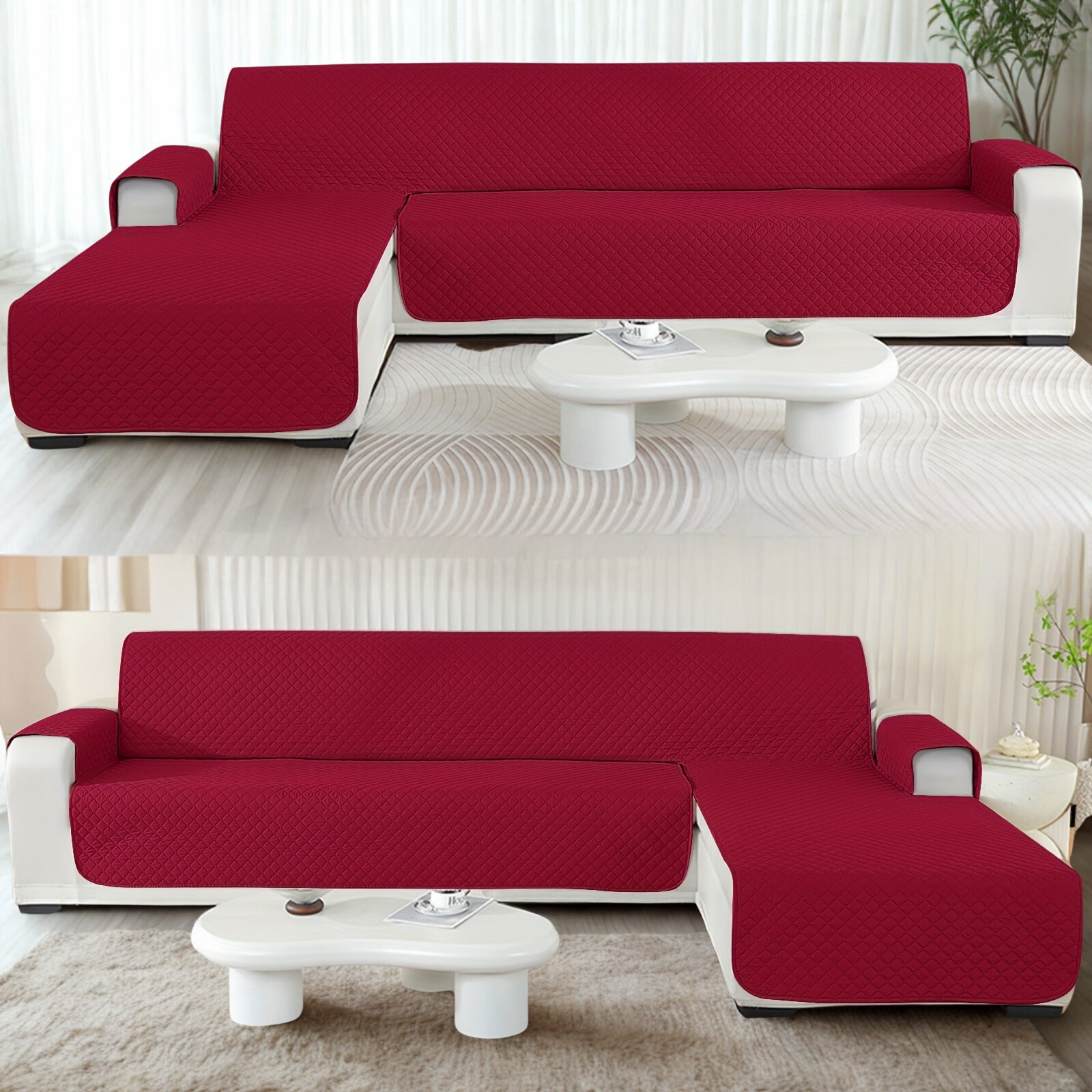 Housse de canapé d’angle avec méridienne Luxe