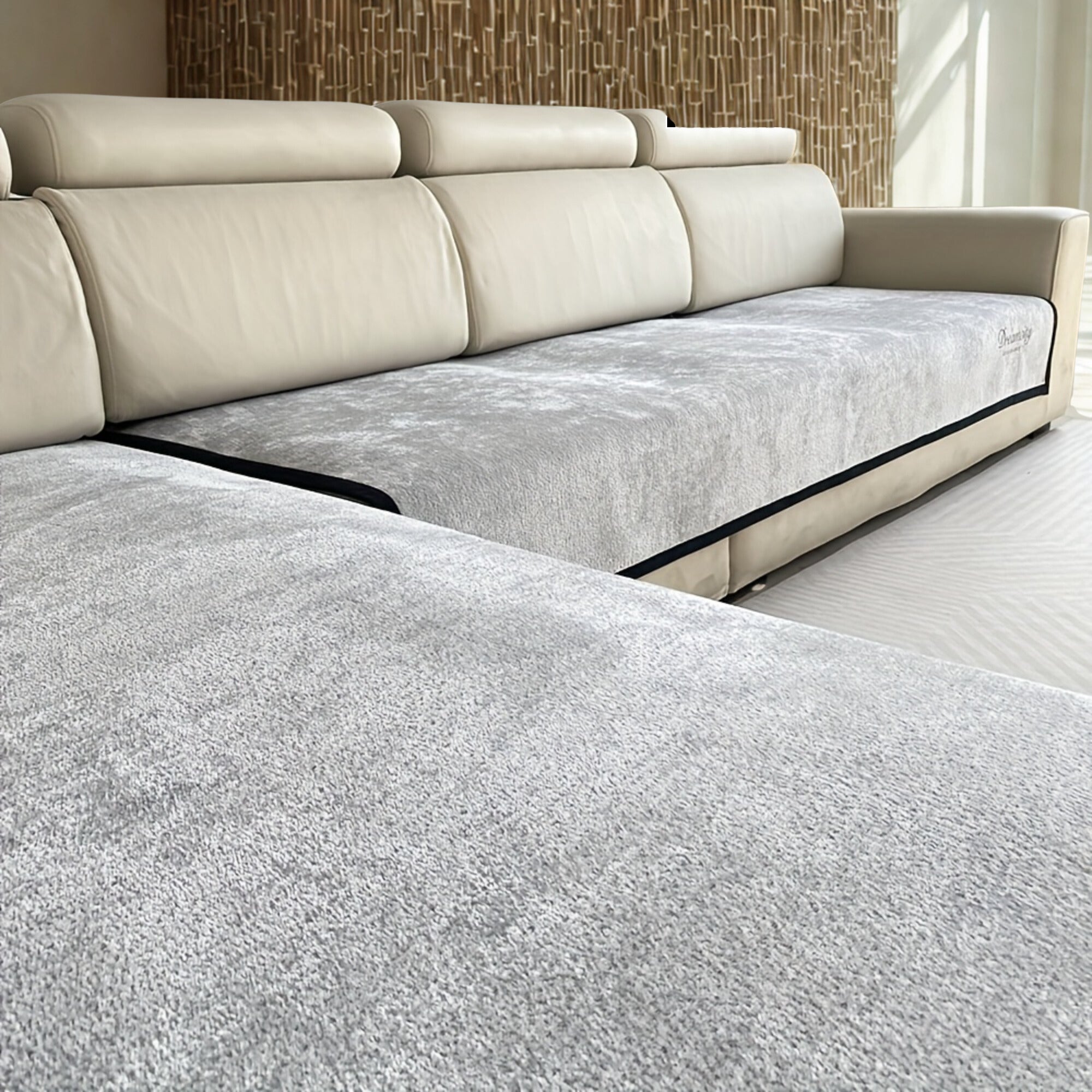 Ensemble de housses épaisses pour canapé d’angle – 2 pièces haut de gamme brodées