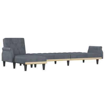 Canapé d’Angle Convertible Velours Gris – Collection Élégance