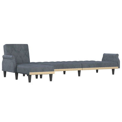 Canapé d’Angle Convertible Velours Gris – Collection Élégance