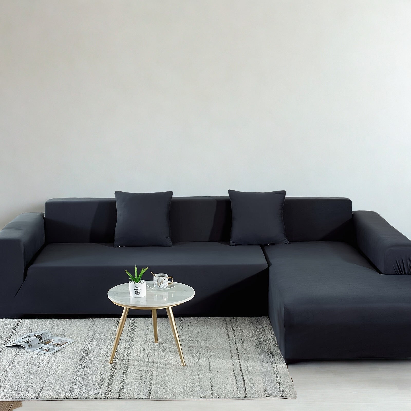 Housses intégrales pour canapé d’angle 3+3 places – Édition brossée La Maison Housse